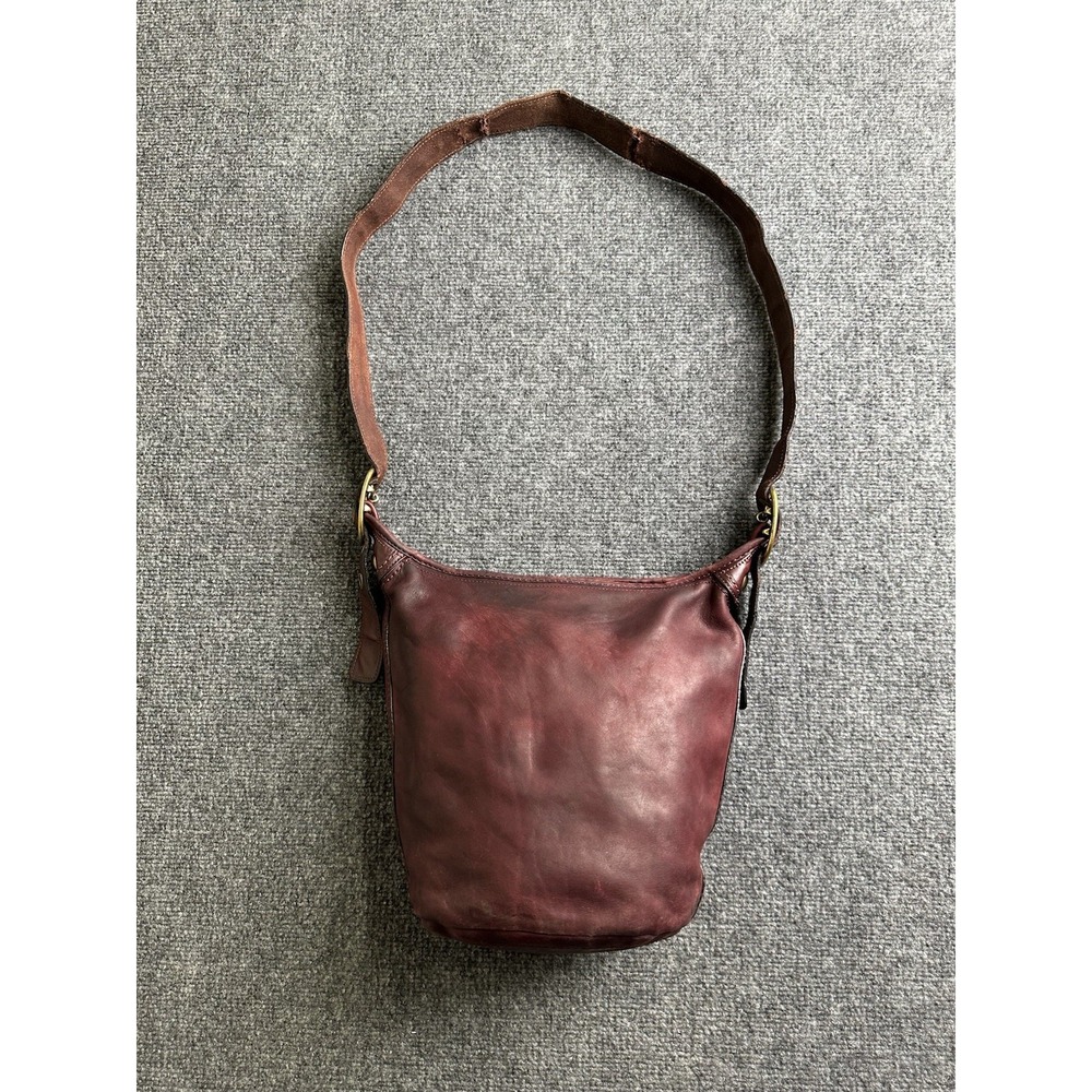Womens Coach Bleecker 11422 Burgundy Leather Bucket Shoulder Bag, Size One Size